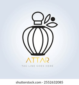 logotipo de perfume, loja de perfume, perfume de luxo, logotipo de linha, garrafa vintage, perfume elegante, logotipo de attar, logotipo criativo, spray, fundo de prata