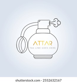 logotipo de perfume, loja de perfume, perfume de luxo, logotipos de linha, garrafa vintage, perfume elegante, logotipo de attar, logotipo criativo, spray, fundo de prata