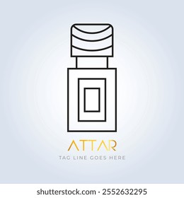 logotipo de perfume, loja de perfume, perfume de luxo, logotipos de linha, garrafa vintage, perfume elegante, logotipo de attar, logotipo criativo, fundo de prata