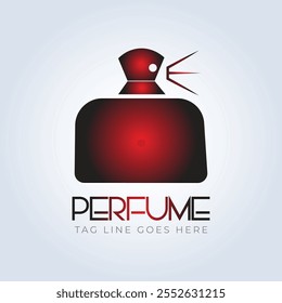 logotipo de perfume, tienda de perfumes, perfume de lujo, color rojizo, botella, perfume elegante, logotipo de attar, logotipo creativo, fondo de plata