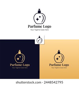 Perfume logo template design with a luxurious and elegant style