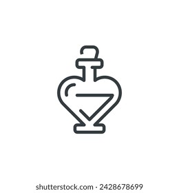 Perfume love heart valentine's day icon, vector illustration