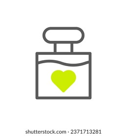 Perfume love icon duotone grey vibrant green colour mother day illustration vector element and symbol perfect.