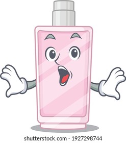 Perfume mascot design concept showing a amazed gesture. Vector illustration