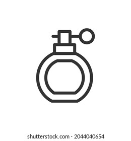 Perfume minimal line icon. Web stroke symbol design. Perfume sign isolated on a white background. Premium line icon.