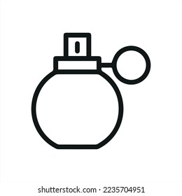Icono de línea mínima perfumada. Diseño de símbolo de trazo web. Signo de perfume aislado en un fondo blanco. Icono de línea Premium.