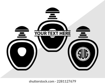 Perfume Monogram Vector Illustration Silhouette