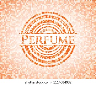  Perfume orange mosaic emblem with background