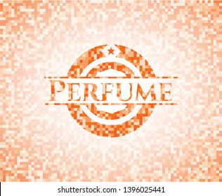 Perfume orange mosaic emblem. Vector Illustration. Detailed.