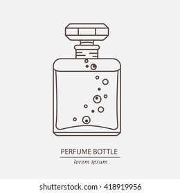  Perfume outline bottle icon. Can use for design wrapping paper packaging, scrap-booking, sites and perfume shops