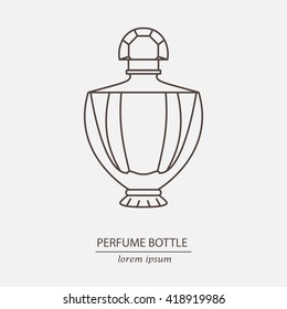  Perfume outline bottle icon. Can use for design wrapping paper packaging, scrap-booking, sites and perfume shops