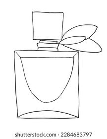 Imagen vectorial de ilustración de contorno Perfume. Dibujo de imágenes con dibujos de perfume a mano. Icono de logotipo original simple a partir del dibujo de lápiz.