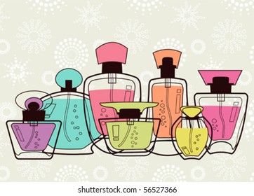 Perfume outline styled on seamless background