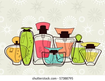 Perfume outline styled on seamless background