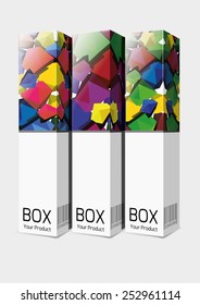 perfume package box mock-up. Vector illustration.