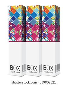 perfume package box mock-up. Vector illustration