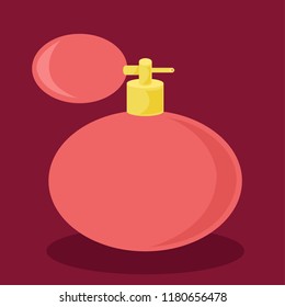 Perfume with pear spray gun vector illustration