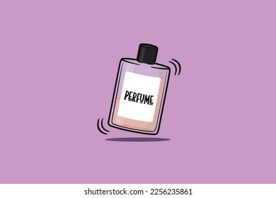 Perfume Pink bottle with purple background