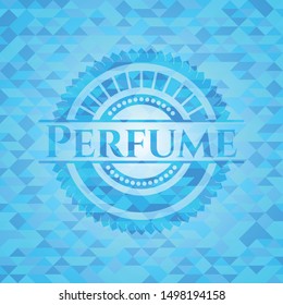 Perfume realistic light blue mosaic emblem
