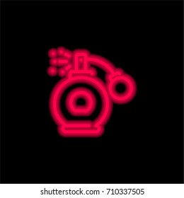 Perfume red glowing neon ui ux icon. Glowing sign logo vector