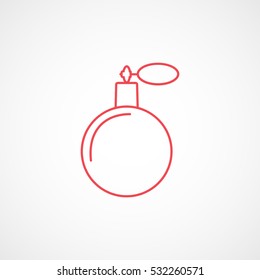 Perfume Red Line Icon On White Background