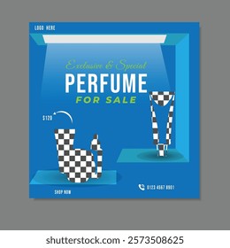 Perfume sale social media post design template 