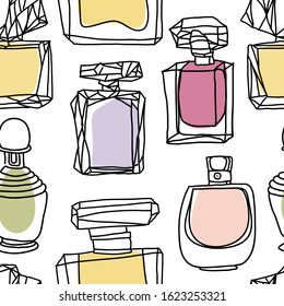 Perfume seamless pattern. Vector illustration background.