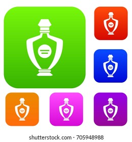 Perfume set icon in different colors isolated vector illustration. Premium collection