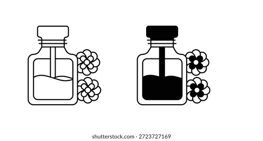 Parfümset-Symbol mit weißem Hintergrund, Vektorgrafik