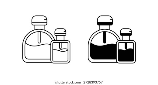 Parfümset-Symbol mit weißem Hintergrund, Vektorgrafik