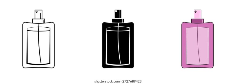 Conjunto de perfume icono simple sobre fondo blanco