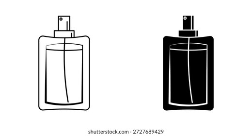 Conjunto de perfume icono simple sobre fondo blanco