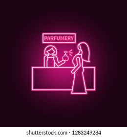 perfume shop outline icon. Elements of Mall Shopping center in neon style icons. Simple icon for websites, web design, mobile app, info graphics