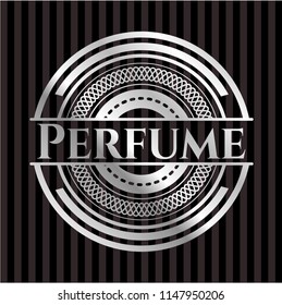 Perfume silvery badge or emblem