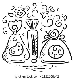 Perfume. Sketch. Vector illustration