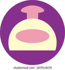 Perfume in small bottle, illustration, vector, on a white background.