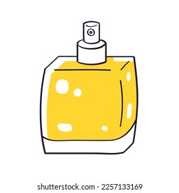 Perfume spray bottle or cologne isolated vector illustration