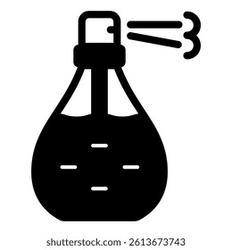 Perfume spray bottle solid icon, cosmetics concept. Vector graphics. Sprayer, scent sign on white background, glyph style mobile or design