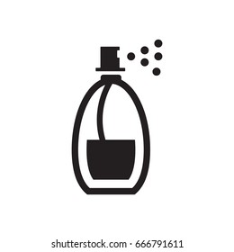 Perfume spraying vector icon isolated on background.