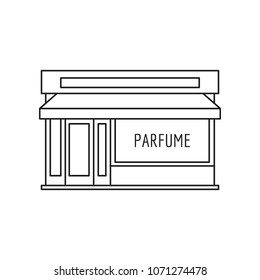 Perfume Store front icon. Outline Perfume Store front vector icon for web design isolated on white background