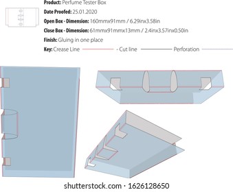 Perfume Tester Holder Box die cut vector