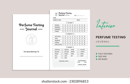 Perfume Testing Journal Kdp Interior Template