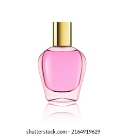 Perfume Transparent Glass Bottle Spray With Cap. EPS10 Vector