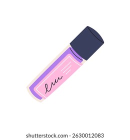 Perfume in a travel bottle. Flat vector illustration isolated on white background.