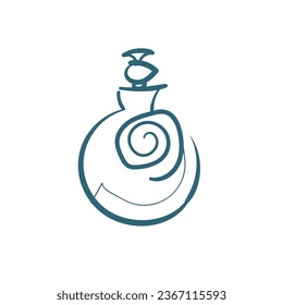 ilustración de doodle de vector de perfume dibujo de línea aislada dibujado a mano