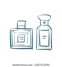 perfume vector doodle illustration isolated line art sketch hand drawn