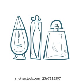 perfume vector doodle illustration isolated line art sketch hand drawn