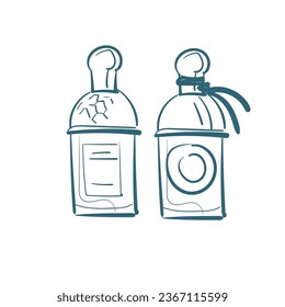 ilustración de doodle de vector de perfume dibujo de línea aislada dibujado a mano