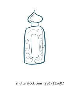 ilustración de doodle de vector de perfume dibujo de línea aislada dibujado a mano