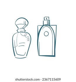 ilustración de doodle de vector de perfume dibujo de línea aislada dibujado a mano